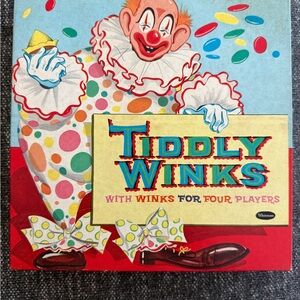 Vintage Tiddly Winks Game - Clown Desisn